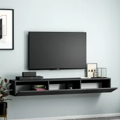 Tv-bänk svartbetsad 180 cm - Tero