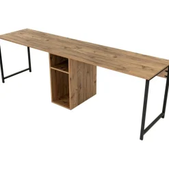 Twin skrivbord - Furu/svart