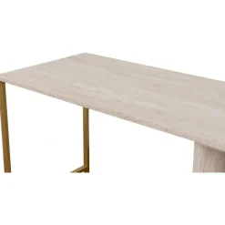 Twin skrivbord - Travertin/guld