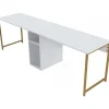 Twin skrivbord - Vit/guld