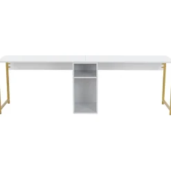 Twin skrivbord - Vit/guld
