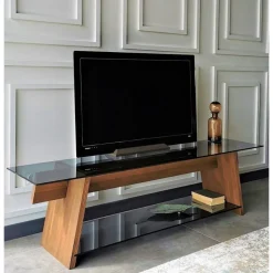 Twitch TV-bänk - Valnöt/svart