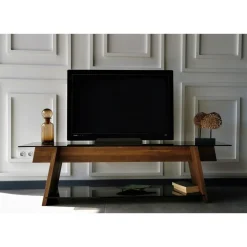 Twitch TV-bänk - Valnöt/svart