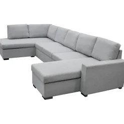 U-soffa med förvaring 367 cm grå