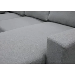 U-soffa med förvaring 367 cm grå + Fläckborttagare för möbler