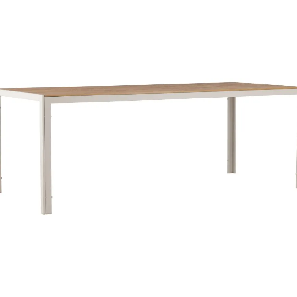 Utebord 205 x 90 cm beige / Teaklook - Copacabana + Rengöringsmedel för utemöbler