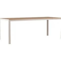 Utebord 205 x 90 cm beige / Teaklook - Copacabana + Textilskydd för utemöbler