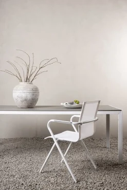 Utebord 205 x 90 cm grå / vit - Copacabana + Rengöringsmedel för utemöbler