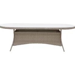 Utebord ovalt 230x100 cm - Natur + Textilskydd för utemöbler