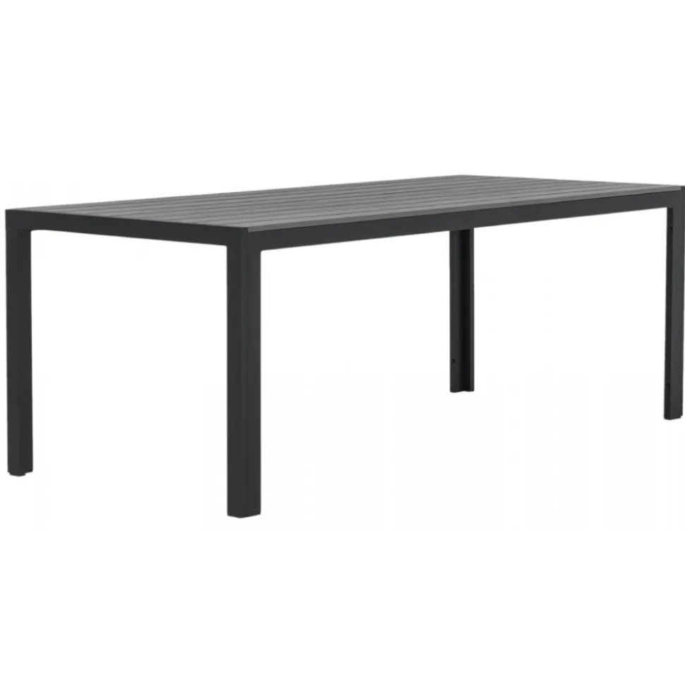 Utebord 205x90 cm - Svart / Grå - Las Vegas + Textilskydd för utemöbler