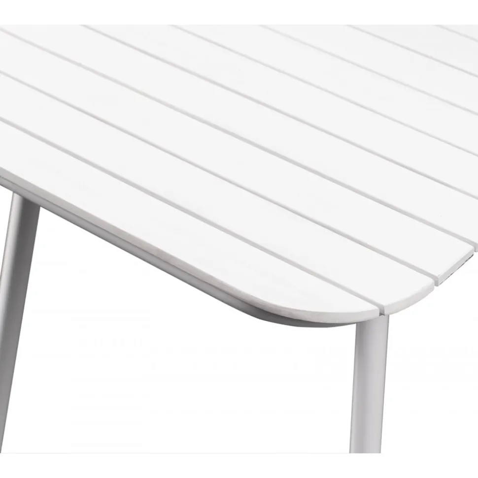 Utebord 180x80 cm vit - Holmsund + Textilskydd för utemöbler