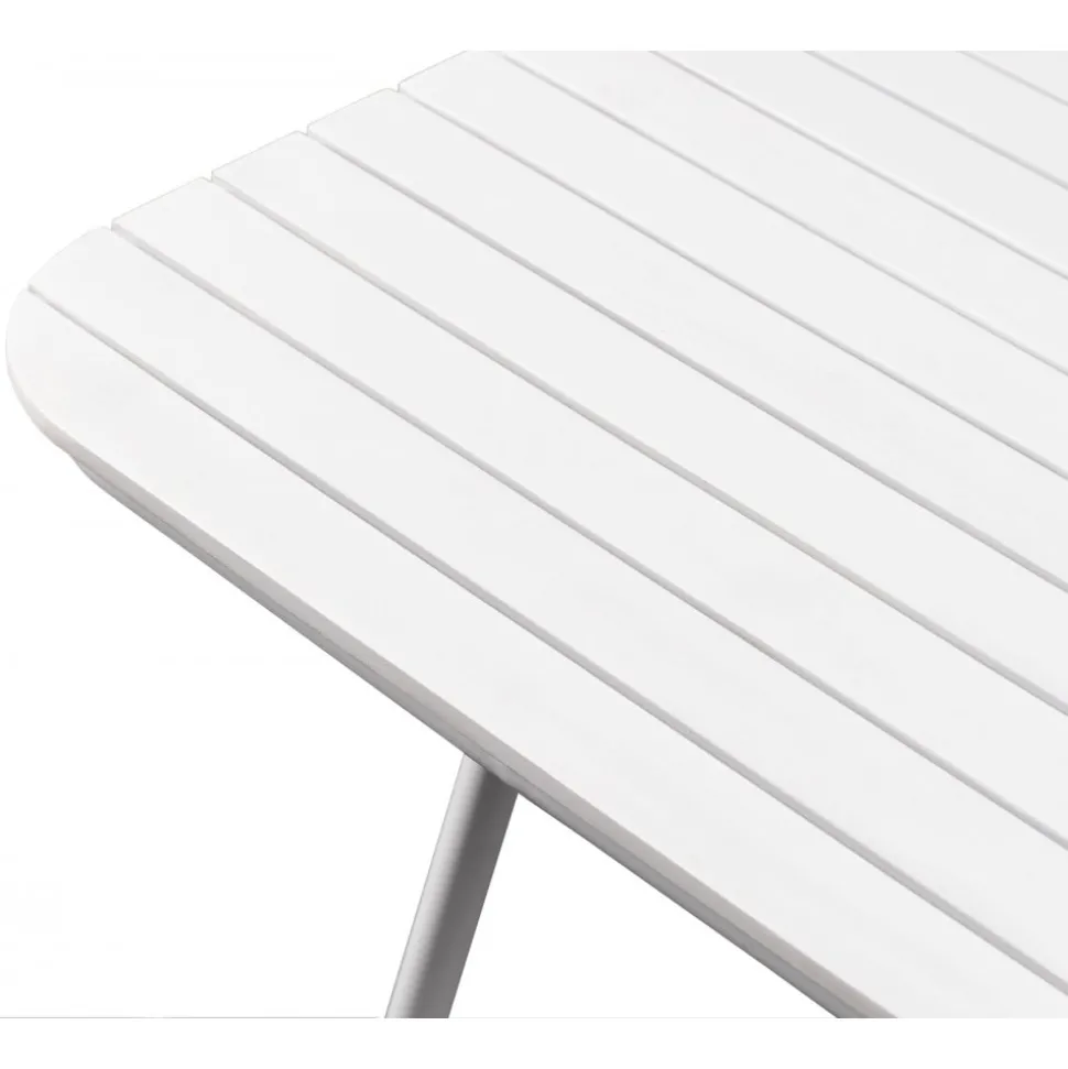 Utebord 180x80 cm vit - Holmsund + Textilskydd för utemöbler