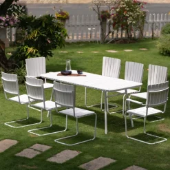 Utebord 180x80 cm vit - Holmsund + Rengöringsmedel för utemöbler