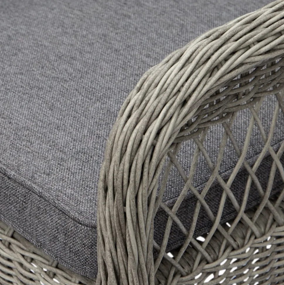 Utefåtölj grå/rotting - Marbella + Rengöringsmedel för utemöbler