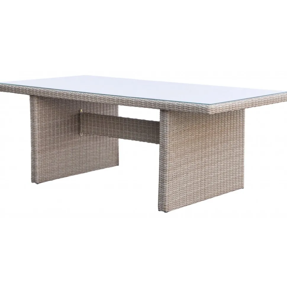 Utegrupp: 6 stolar och bord 200 x 100 cm rotting - Hampton/Mercury