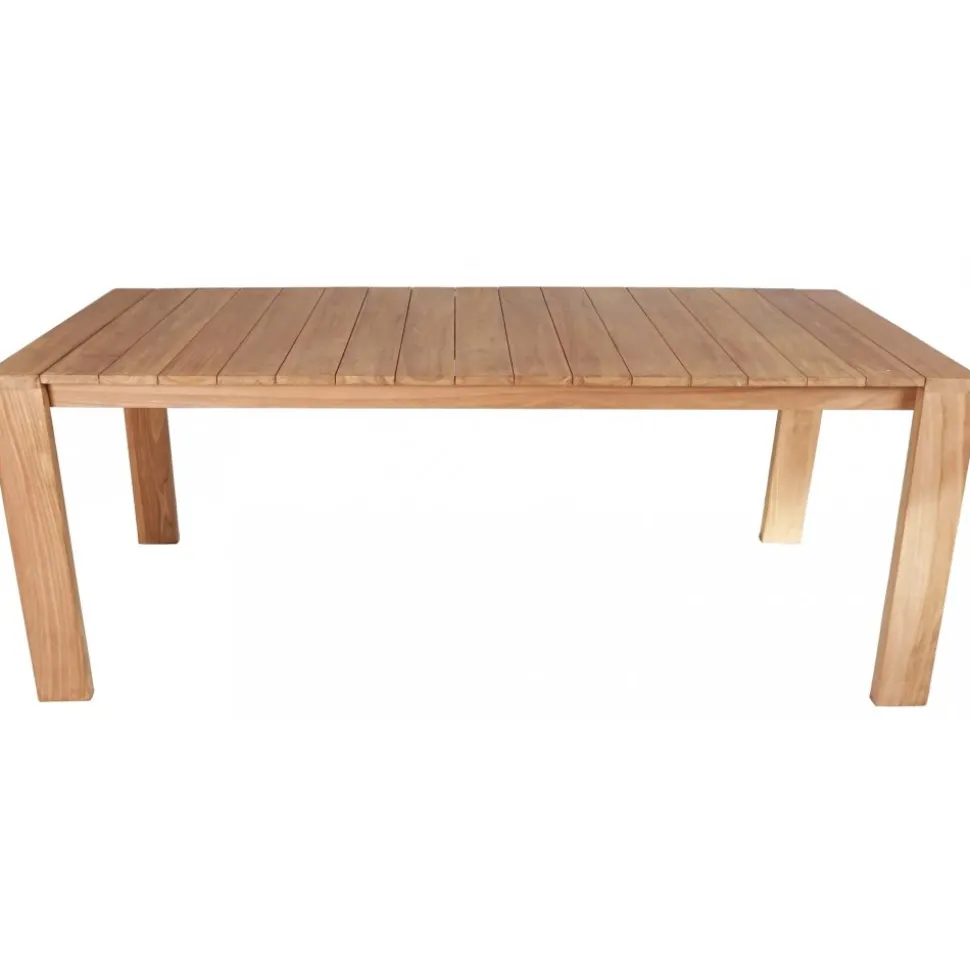 Utegrupp; 8 stolar och matbord 210 x 90 cm massiv teak - Saltö