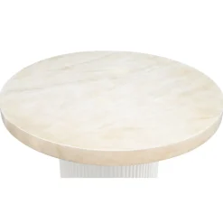 Utegrupp: 4 stolar och matbord Ø122 beige - Merca/Pino