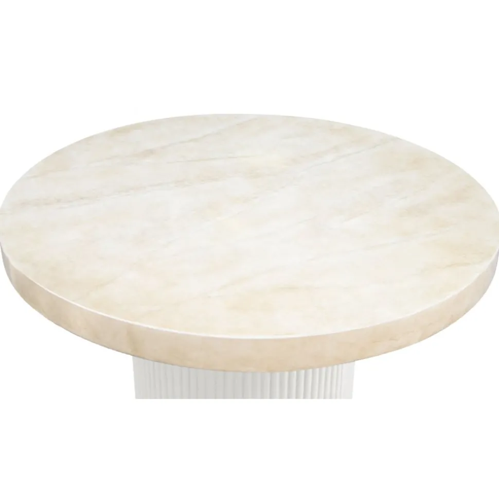 Utegrupp: 4 stolar och matbord Ø122 beige - Merca/Pino