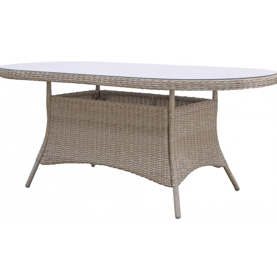 Utegrupp: 8 stolar och matbord 230 x 100 cm rotting - Menton/Mercury