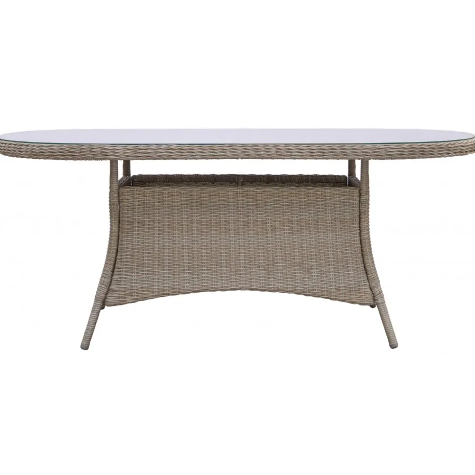 Utegrupp: 8 stolar och matbord 230 x 100 cm rotting - Menton/Mercury