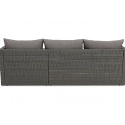 Utegrupp; divansoffa med bord i grå rotting