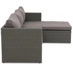 Utegrupp; divansoffa med bord i grå rotting + Textilrengöring för möbler