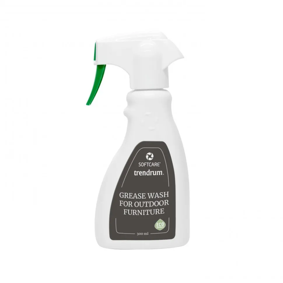 Utegrupp med bord och hörnsoffa i vit aluminium + Rengöringsmedel för utemöbler