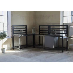 Utekök Lackö med inbyggd vask - 120x60 - Kolli 2 + Rengöringsmedel för utemöbler