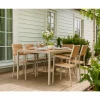 Utematgrupp: 6 st stolar med bord 205 x 90 cm beige/ek - Las Vegas