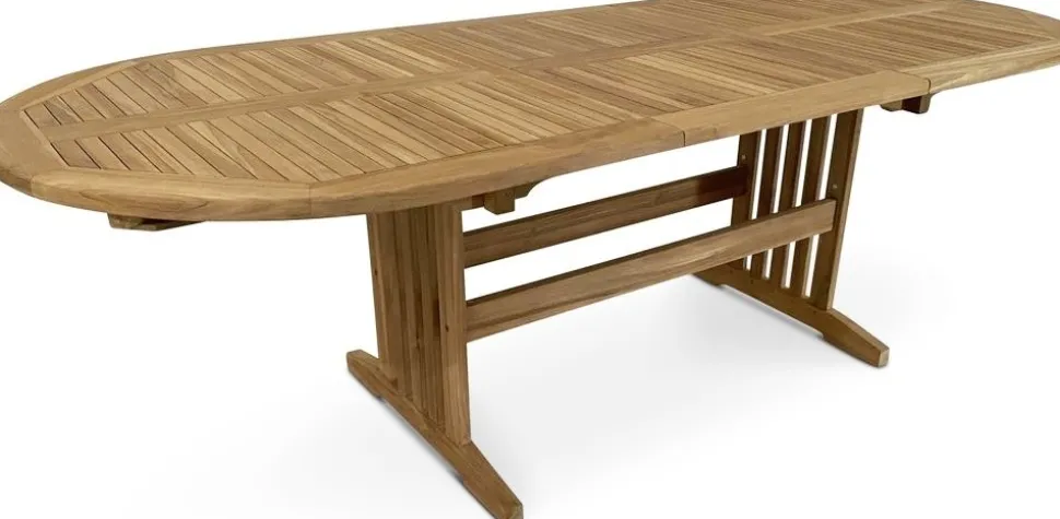 Utematgrupp: Saltö ovalt matbord 180-240 cm med 6 st Saltö stolar - Teak