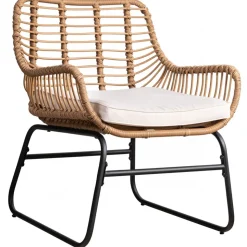 Utematstol Sommar i konstrotting Beige / Svart - 2 st