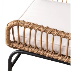 Utematstol Sommar i konstrotting Beige / Svart - 2 st