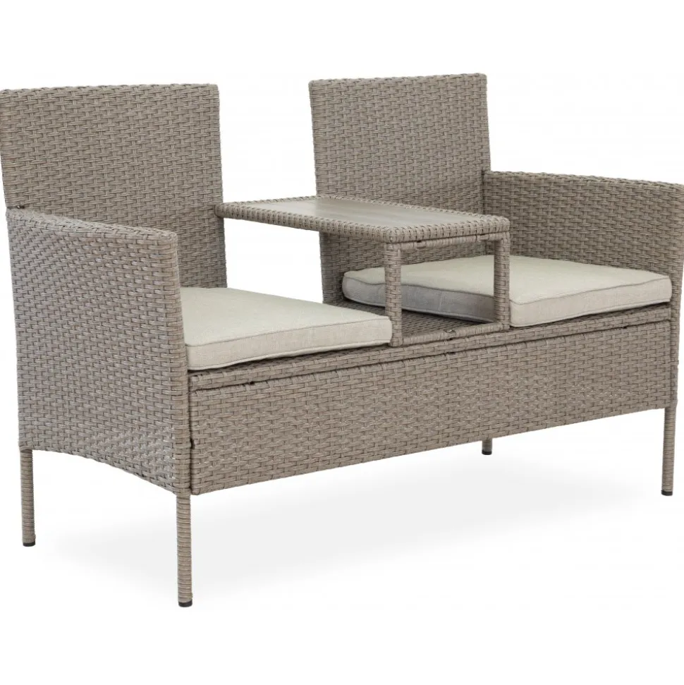 Utesoffa / Duosoffa i beige rotting