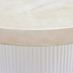 Utesoffbord Ø80 cm travertin + Rengöringsmedel för utemöbler