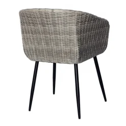 Utestol grå med dyna rotting + Rengöringsmedel för utemöbler