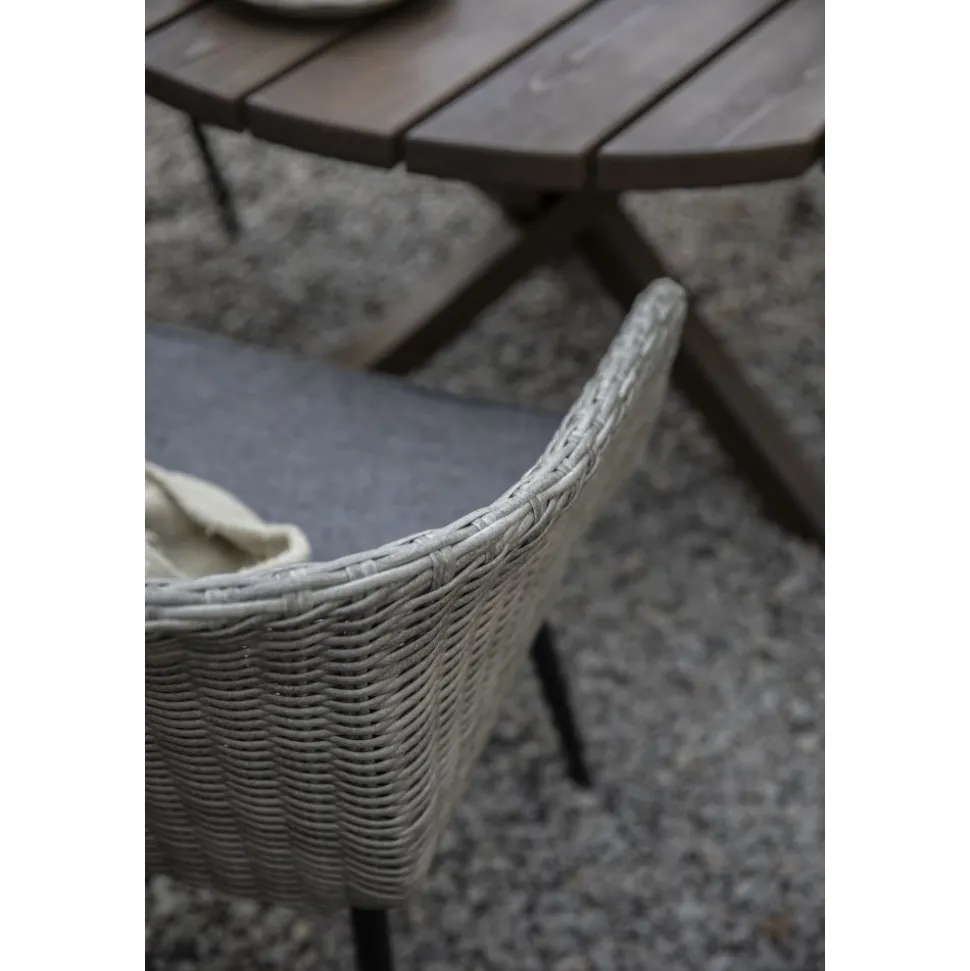 Utestol grå med dyna rotting + Rengöringsmedel för utemöbler