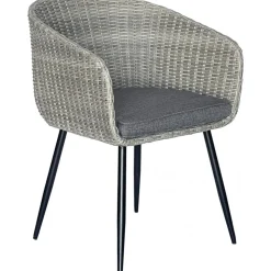 Utestol grå med dyna rotting + Textilskydd för utemöbler