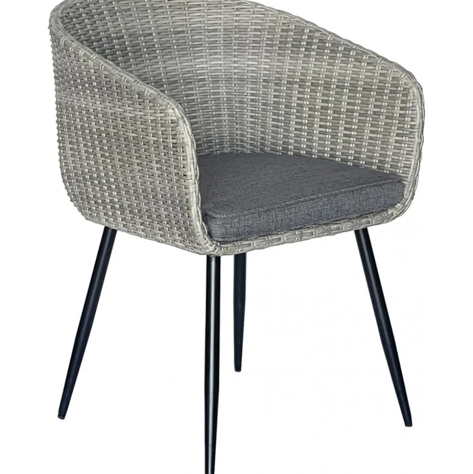 Utestol grå med dyna rotting + Textilskydd för utemöbler