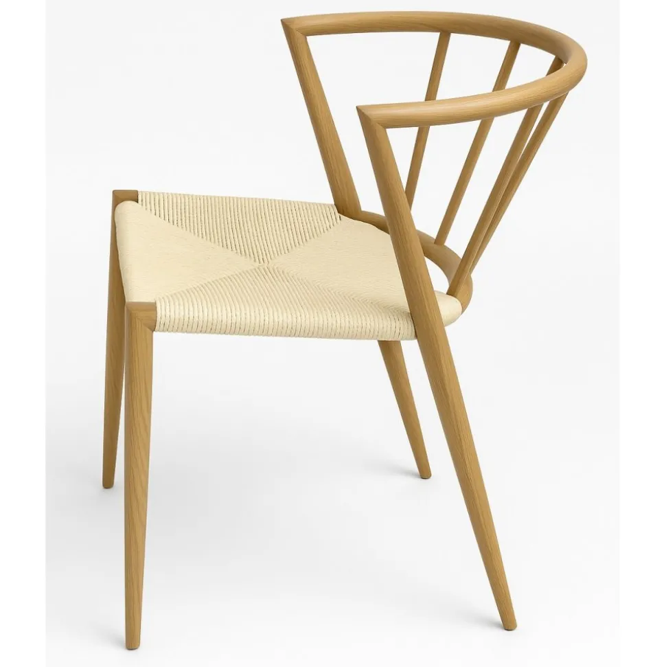 Utestol i trä look med beige repsits + Rengöringsmedel för utemöbler