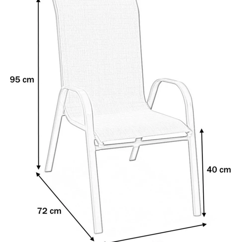 Utestol stapelbar - Grå / Beige mesh + Fläckborttagare för möbler