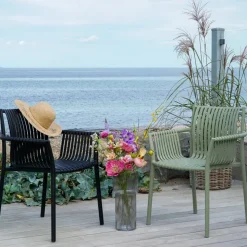 Utestol Stapelbar - Grön - Tulsa + Textilskydd för utemöbler