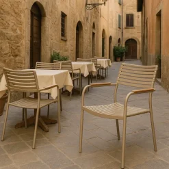 Utestol stapelbar beige - Pino