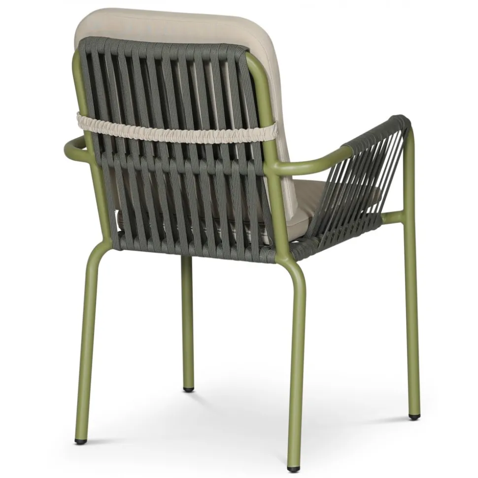 Utestol stapelbar grön med beige dyna - Lincoln + Fläckborttagare för möbler