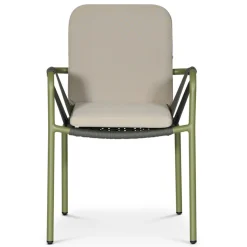 Utestol stapelbar grön med beige dyna - Lincoln + Fläckborttagare för möbler