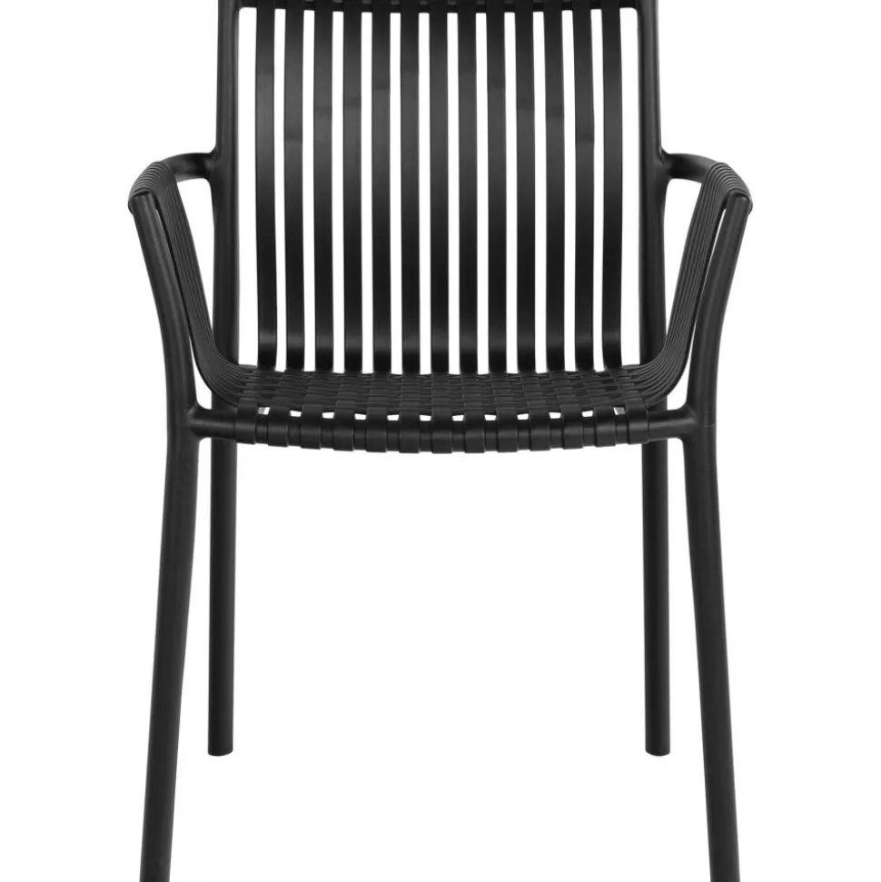 Utestol stapelbar plast svart - Tulsa + Textilskydd för utemöbler