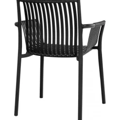 Utestol stapelbar plast svart - Tulsa + Textilskydd för utemöbler