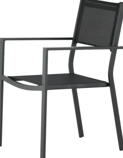 Utestol stapelbar svart - Copacabana + Textilskydd för utemöbler