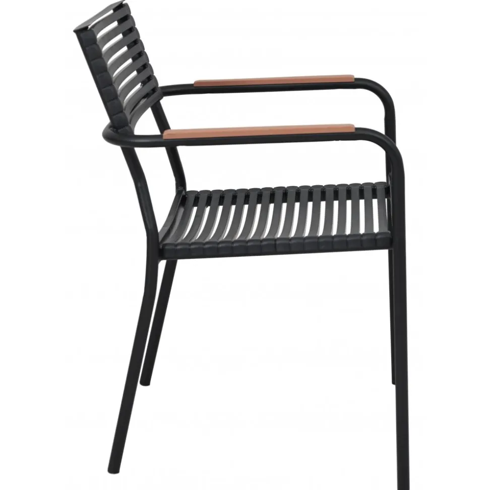 Utestol svart aintwood handtag stapelbar + Rengöringsmedel för utemöbler