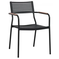 Utestol svart aintwood handtag stapelbar + Rengöringsmedel för utemöbler