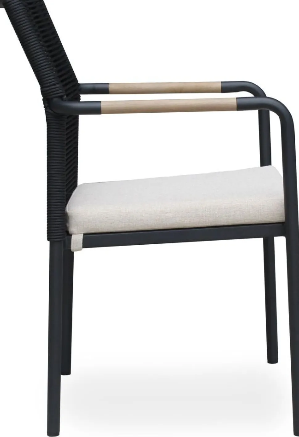 Utestol svart med dyna stapelbar - Skanör + Textilrengöring för möbler